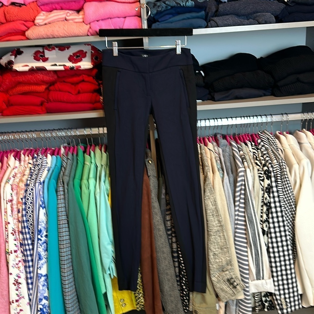 Loft navy/black knit skinny trousers size 00